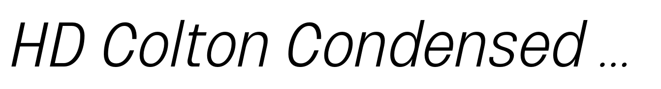 HD Colton Condensed Light Italic
